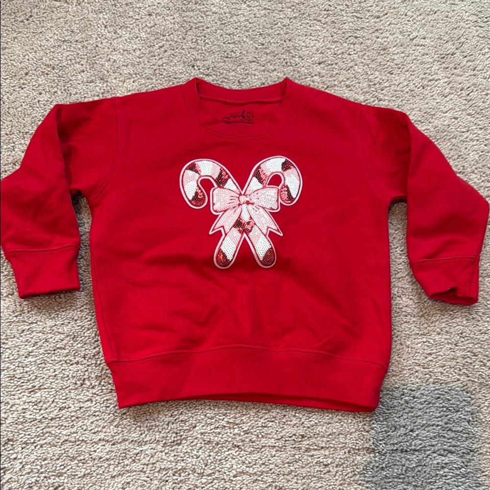 Red Candy Cane Kids Sweatshirt